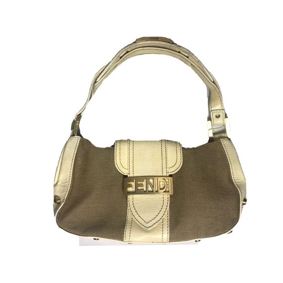 Fendi Zucca Bag Handbag Purse Tote Monogram Leathe